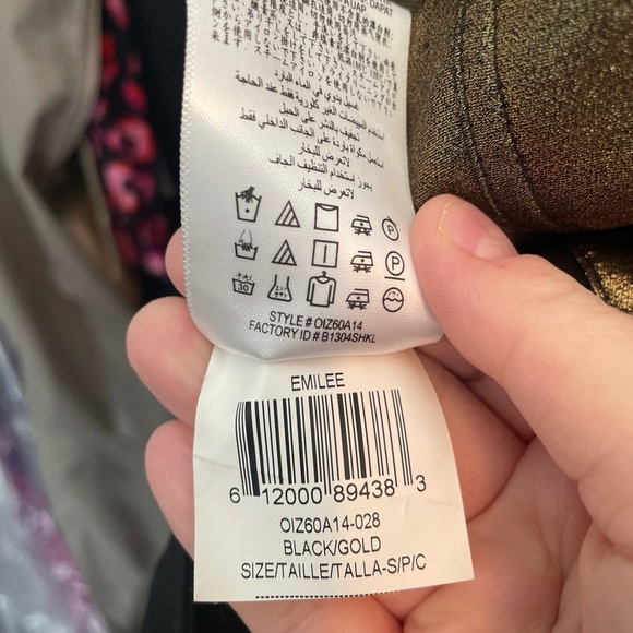 BCBGMAXAZRIA Emilee Metallic Gold Shirt Dress Size Small - Picture 10 of 12